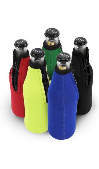 Bierflaschenkühler-Hüllen mit Reißverschluss für Party Bierhalter faltbar isoliert Neopren für 330 ml Flaschen - B08L6RHH2ZG