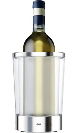 Emsa 514234 Flow Slim Flaschenkühler | aus Kunststoff-Edelstahl-Kombination | Hält Getränke 4 H Kühl | Elegantes Design | 14.5 x 14.5 x 21.5 cm - B00JC6EURMJ