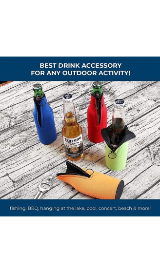 Flaschenkühler 4 Stück Neopren mit Reißverschluss Zum Beispiel für Bierflaschen 4 Farben - B01FVXQDKGM