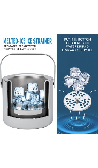 LessMo Edelstahl Eisbehälter Eiswürfelschale mit Deckel und Eiszange Eiswürfelbehälter Doppelwandiger Eiskübel aus Edelstahl Inklusive Sieb 3L Premium Eiskübel als Eiswürfelbehälter Sektkühler - B09Q33D1BP4