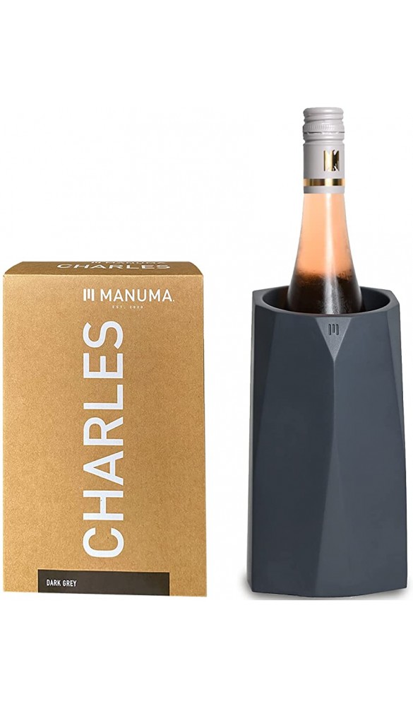 MANUMA® Design Weinkühler aus Beton Premium Sektkühler hält Wein Sekt und Champagner stundenlang kühl Hochwertiger Flaschenkühler Eingetragenes Design Anthrazit - B08TCC74BLM