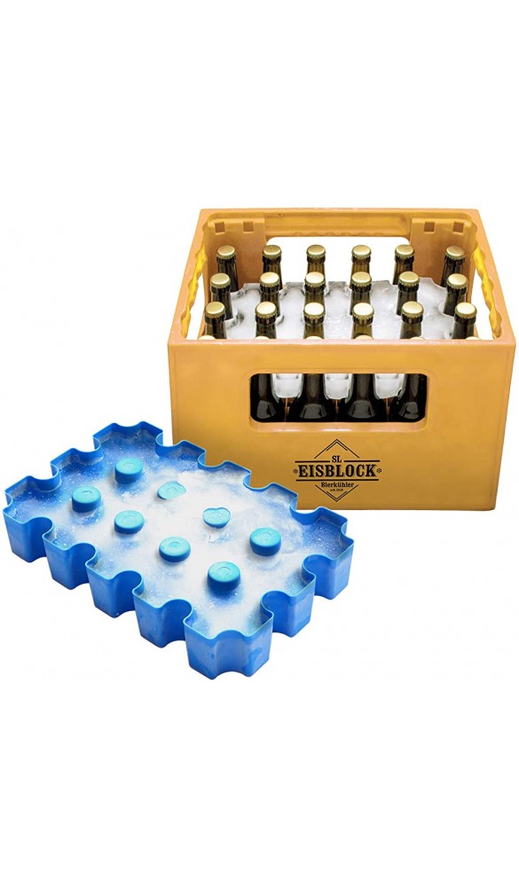 Monsterzeug Bierkasten Eisblock Bierkühler Eiswürfelform für Bierkästen mit 24 Flaschen x 0,33 l Geschenkidee für Biertrinker - B07VZN6P676