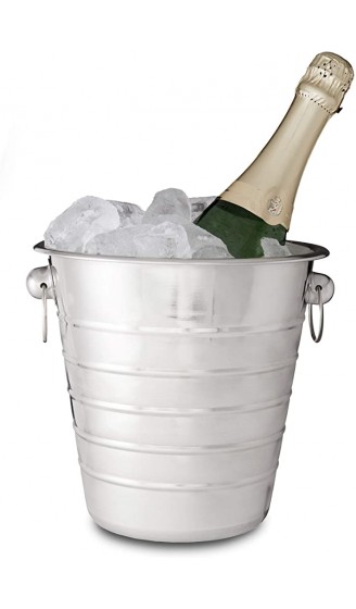 Relaxdays Sektkühler Edelstahl mit Griffen Eiseimer für Wein & Champagnerflaschen Party Hochzeit Ø 21,5 cm  Silber - B071NX1MFQB
