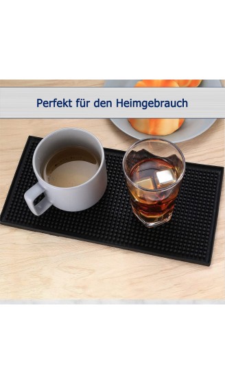 2 Stück Barmatte Abtropfmatte 30 x 15 cm Abtropfmatte Silikon für Bar Club Küche Café Schwarz mit Reinigungsbürste - B094HQMVQVG