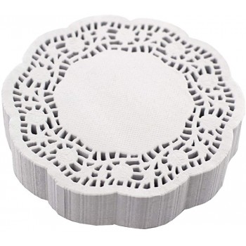Creativery Tortenspitze rund weiß 10 cm 250 Stück mit Rosen Design Papieruntersetzer Tropfdeckchen Tassendeckchen Tortenspitzen klein - B079T6DZ8BE