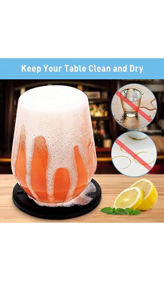 Untersetzer Gläser 8er-Set Untersetzer Silikon Tischschutz für jeden Tassen Tisch Bar Glas Steintische Perfekter weicher Untersetzer für Jede Größe von Trinkgläsern. schwarz - B099RL82XRL