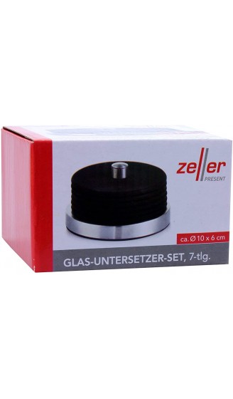 Zeller 27224 Glasuntersetzer-Set 7-teilig Edelstahl Silikon schwarz 1 Pack - B00KM3Q3J2R